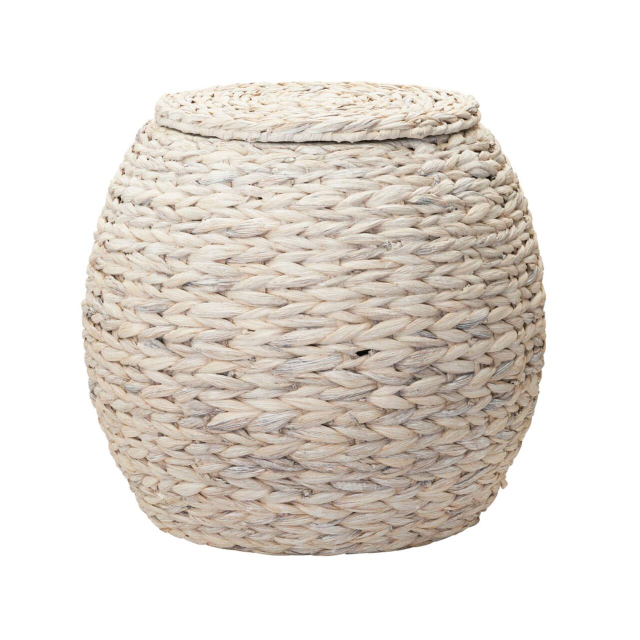 Household Essentials 19" Woven Hyacinth Storage End Table